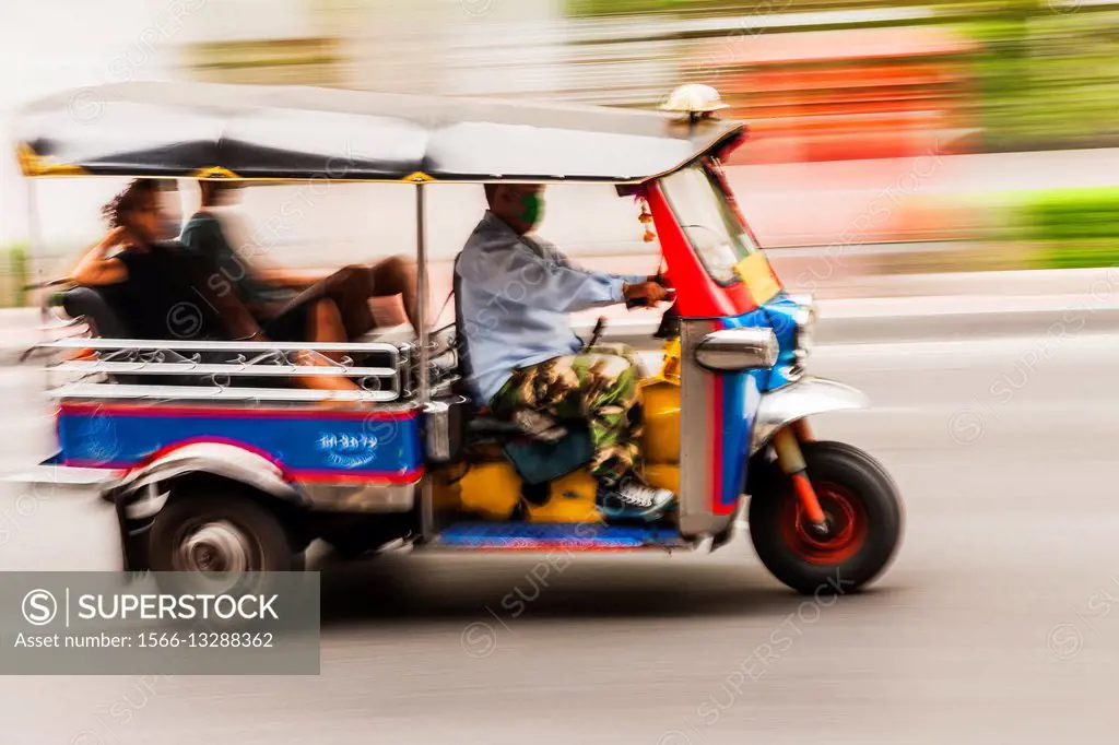 Typical tuk tuk (or auto rickshaw), Bangkok, Thailand