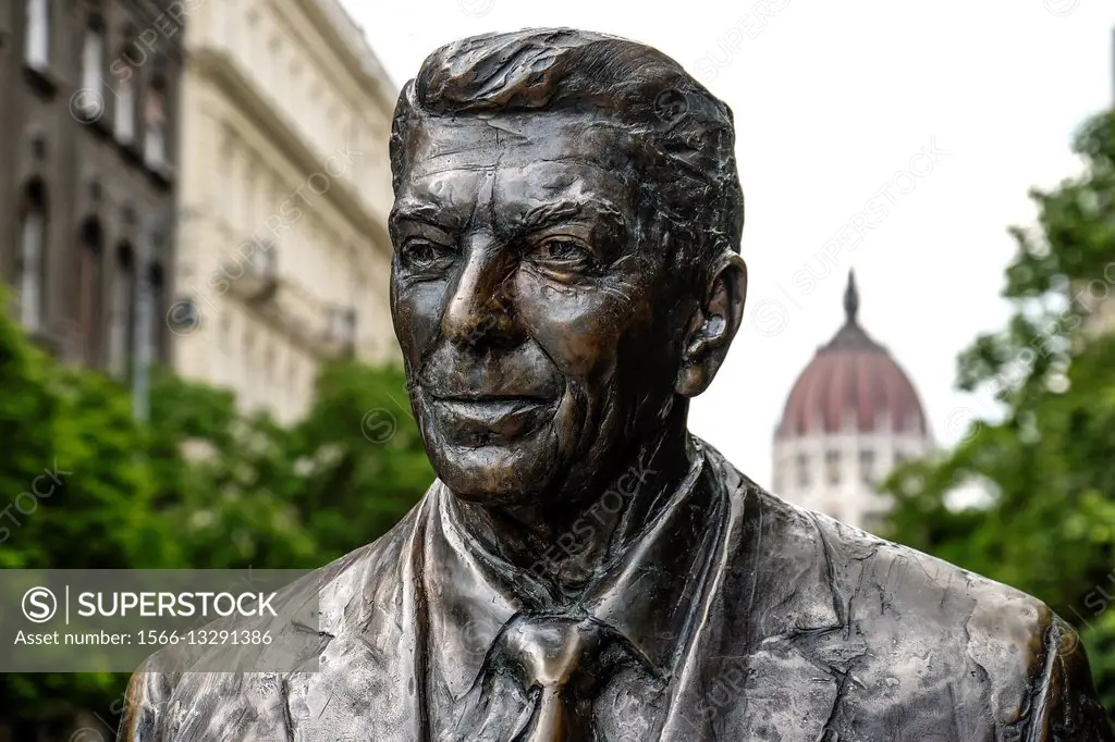 Statue of Ronald Reagan in Budapest, Hungary.