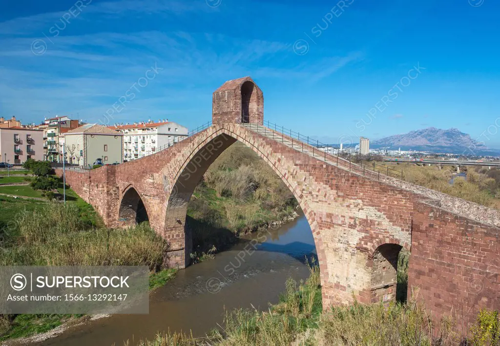 Spain, Catalonia, Barcelona Province, Martorell City,Devil´s Bridge, roman built.