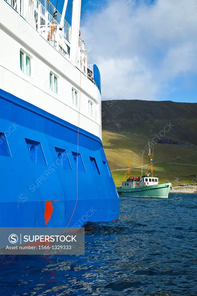 Disembarcation in Village Bay. St. Kilda Island. Outer Hebrides. Scotland, UK.