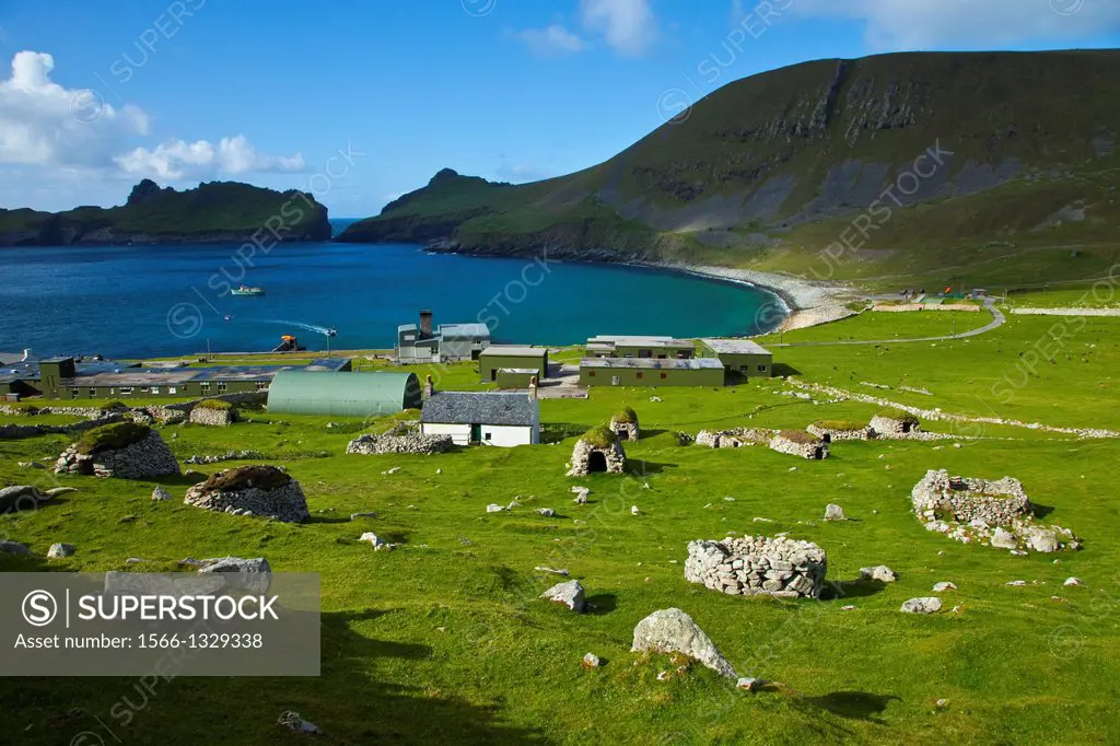 Village of St. Kilda. Village Bay. St. Kilda Island. Outer Hebrides. Scotland, UK.