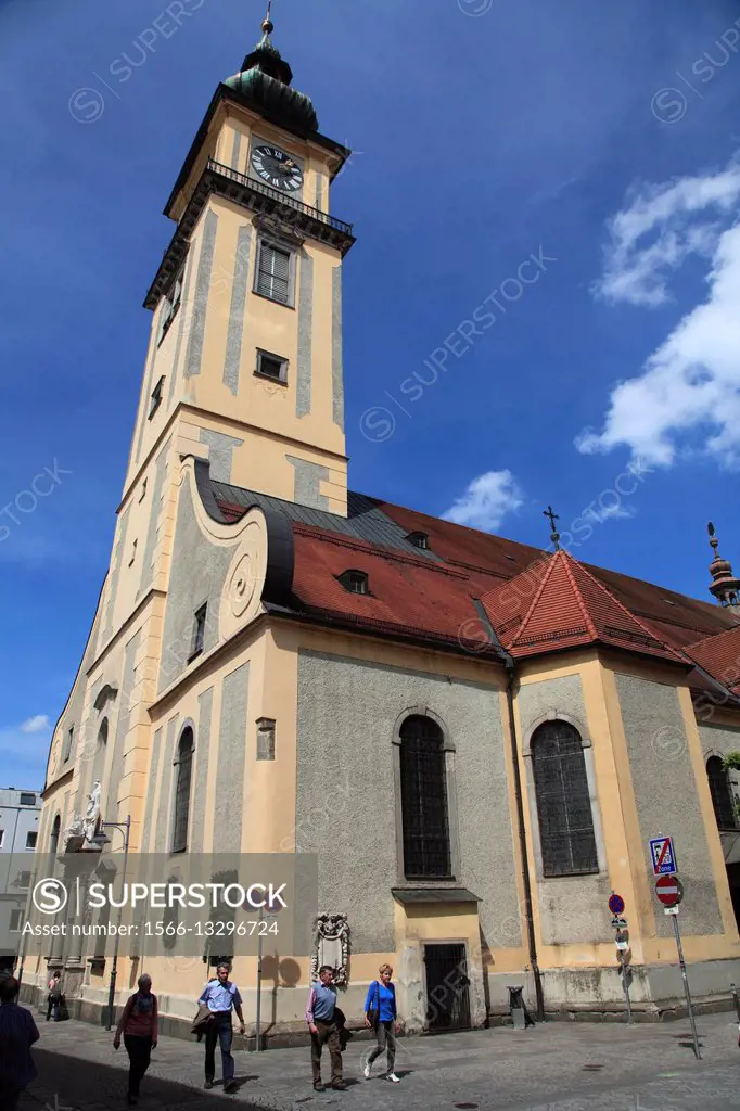 Austria, Upper Austria, Linz, Parish Church,.