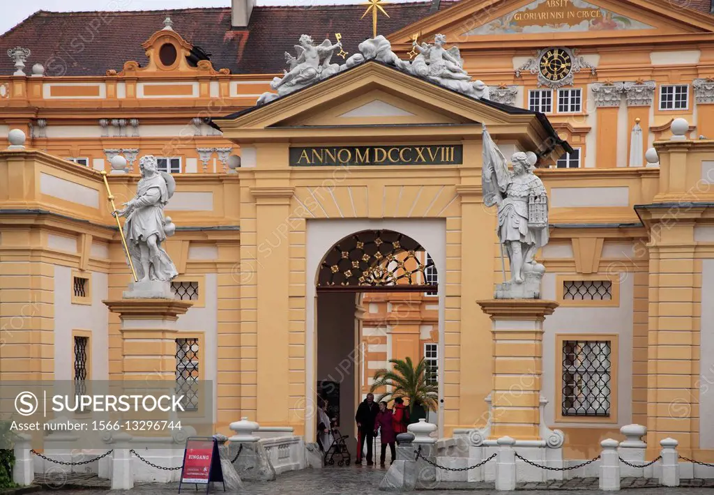 Austria, Lower Austria, Melk, Abbey, entrance,.