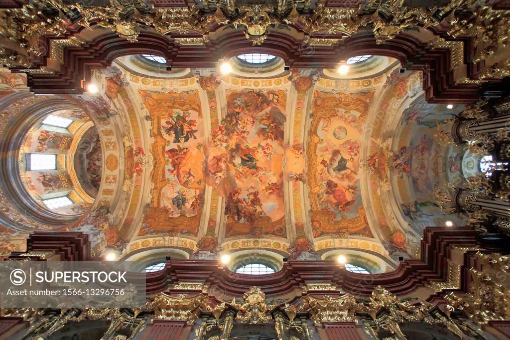 Austria, Lower Austria, Melk, Abbey, Church, interior,.