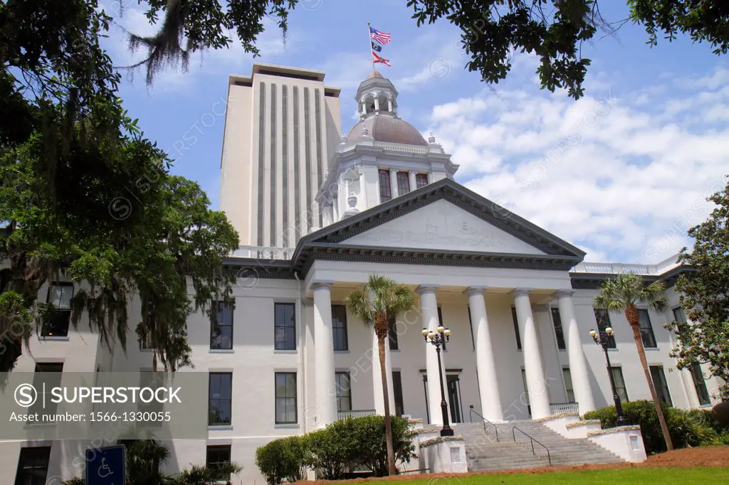 Florida, Tallahassee, Florida State Capitol, Historic Old Capitol, Classical Revival, museum, building, exterior, front, entrance,.
