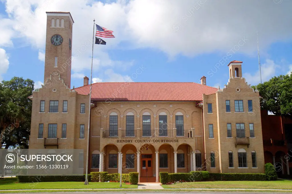 Florida, LaBelle, Hendry County Courthouse, court house, building, historic,.