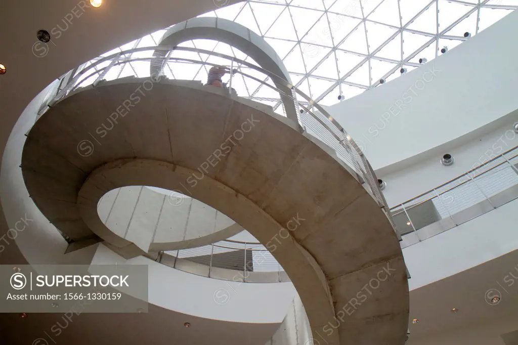 Florida, Saint St. Petersburg, Salvador Dali Museum, atrium, winding staircase, stairs,.