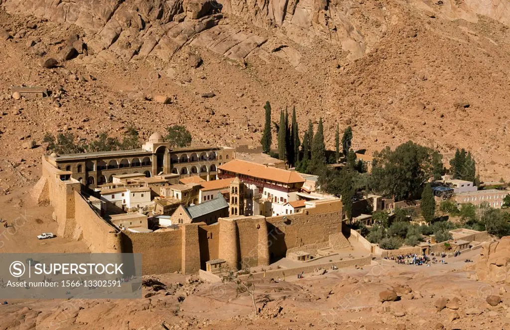 View of the Saint Catherine´s Monastery under Mount Sinai