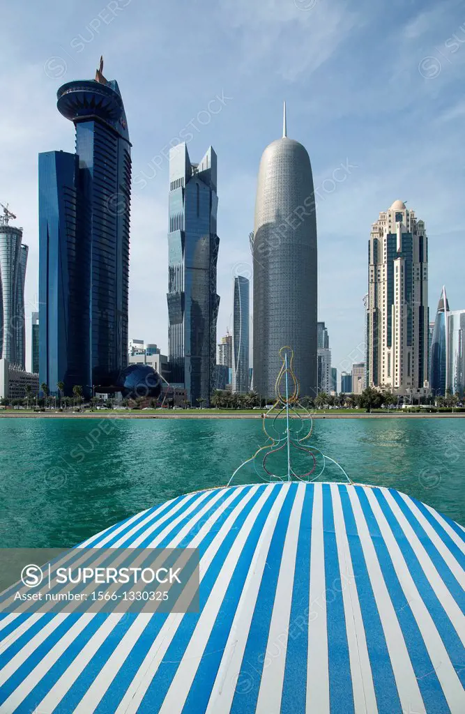 Futuristic skyscrapers in Doha skyline, Qatar