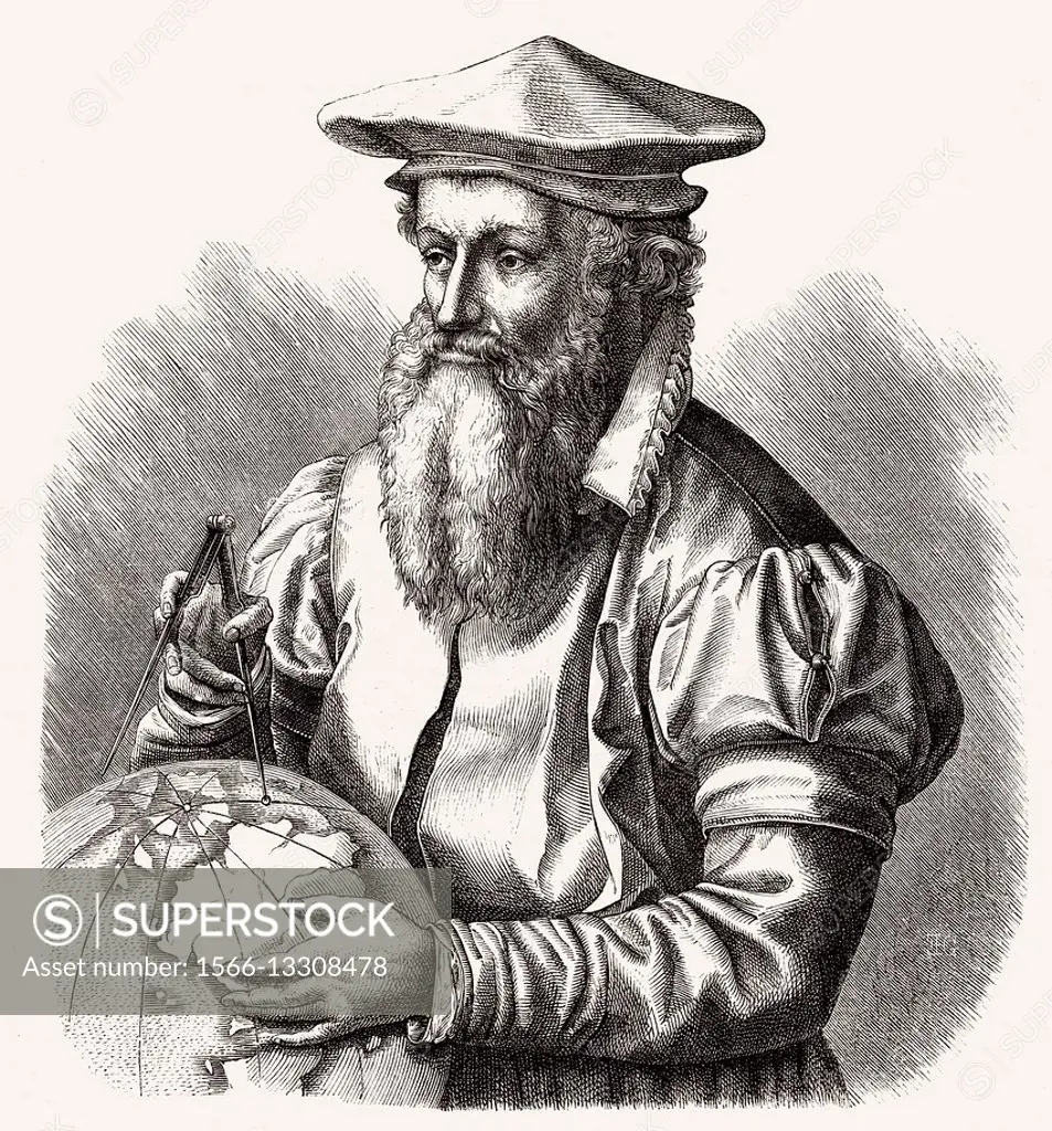 Gerardus Mercator or Gerard de Kremer, 1512-1594, a cartographer, geographer, theologian and philosopher.