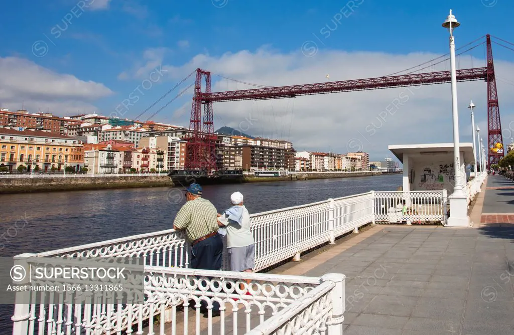 Las Arenas, The Vizcaya Bridge, commonly called Puente Colgante, is a transporter bridge that links the towns of Portugalete and Las Arenas district o...