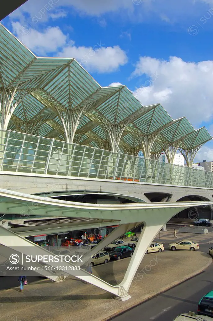 Gare do Oriente railway station designed by Santiago Calatrava, Parque das Nações (location for the Expo 98), Lisbon, Portugal