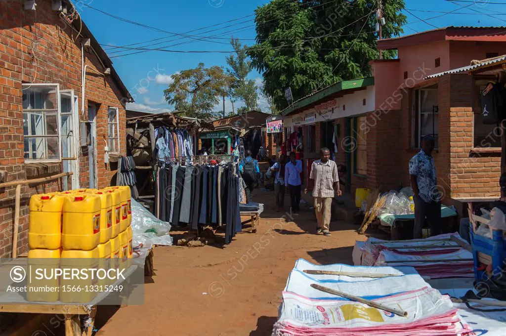 Entrance to the market in the small town of Zomba in Malawi.