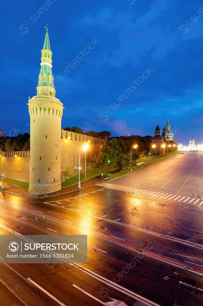 Kremlin night view, Moscow, Russia.