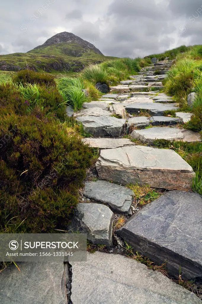 Diamond hill road in Connemara National Park. Ireland.