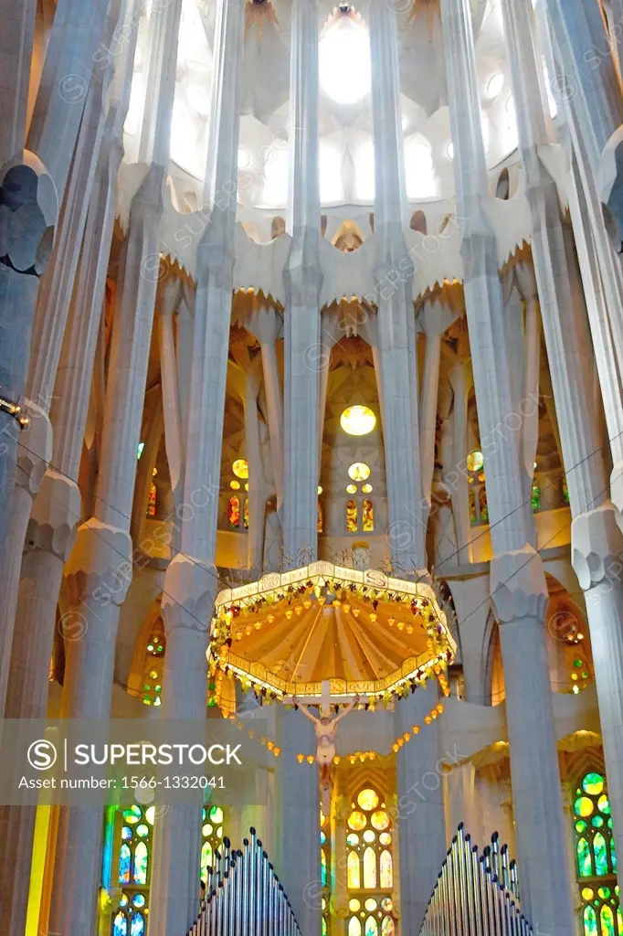 Barcelona (Spain). High Altar of the Sagrada Familia in Barcelona.