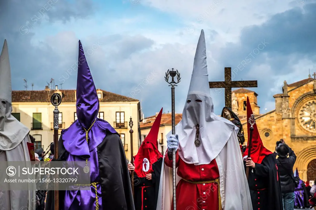 religious ceremony in Avila during Holy Week in Spain.