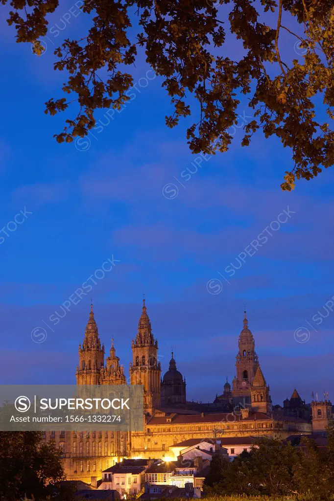 Cathedral of Santiago de Compostela City. Galicia Region. Spain.