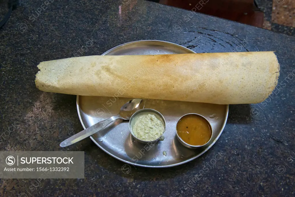 masala dosa, one of the top food´s of southern Indian cuisine in Kerala, India.