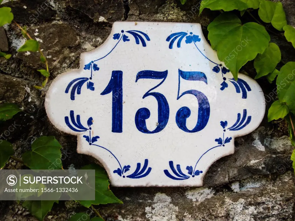 House number, Old City, Colonia del Sacramento, Uruguay.