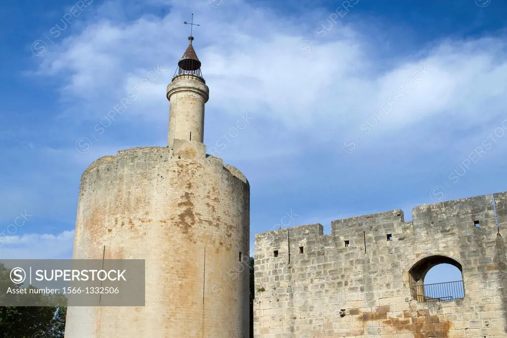 Costance Tower (XIII century). Aigues-Mortes, in Petit Camargue. Gard department. Languedoc-Roussillon region. France.