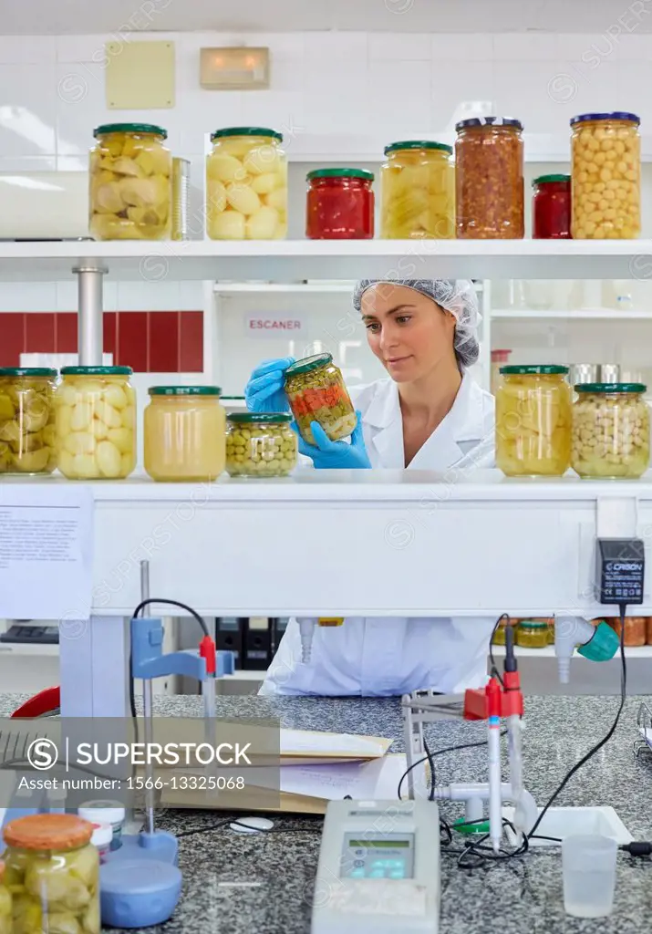 Laboratory quality control, Production line of canned vegetables and legumes, Canning Industry, Agri-food, Villafranca, Navarre , Spain
