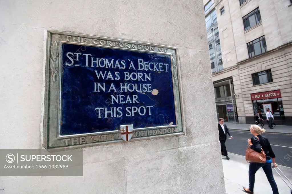England, London, ST Thomas Becket Birthplace.