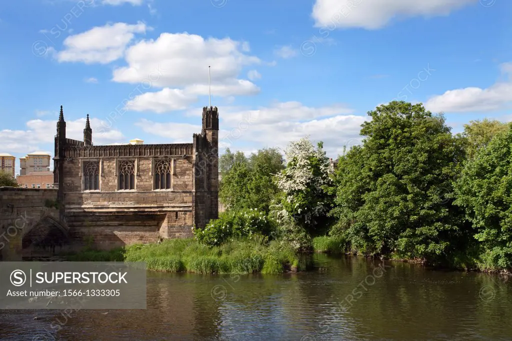 The Chantry Chapel on Wakefield Bridge Wakefield West Yorkshire England.