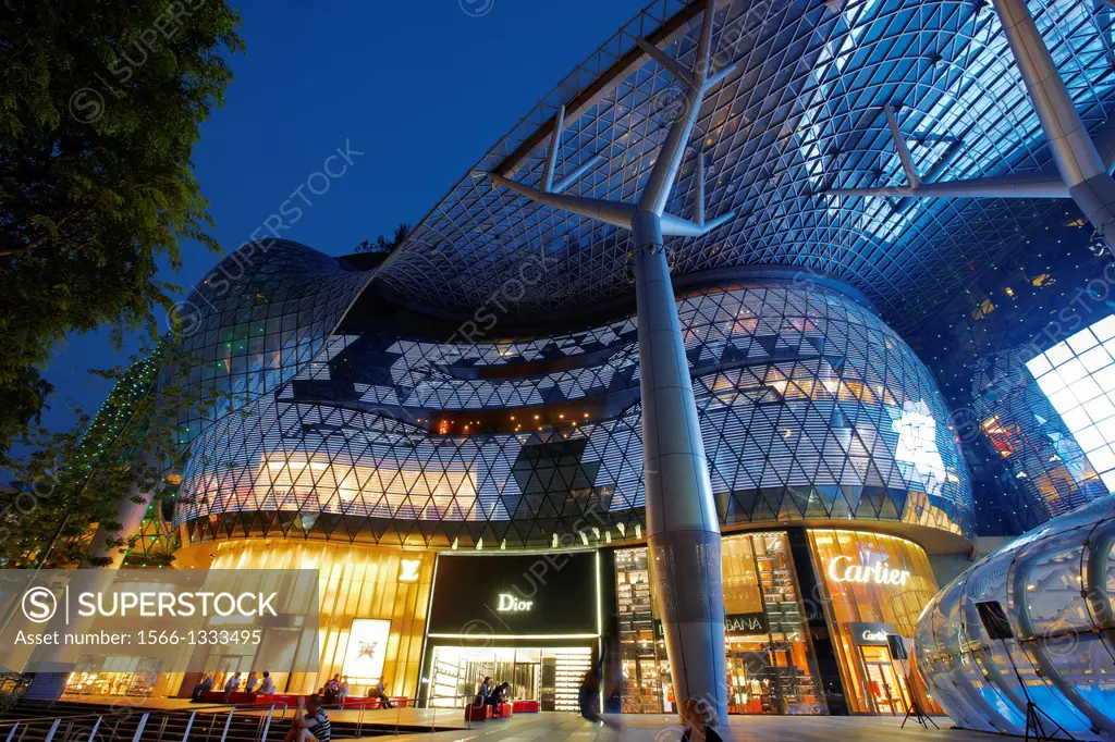 ION Orchard shopping mall at night, Orchard Road, Singapore.