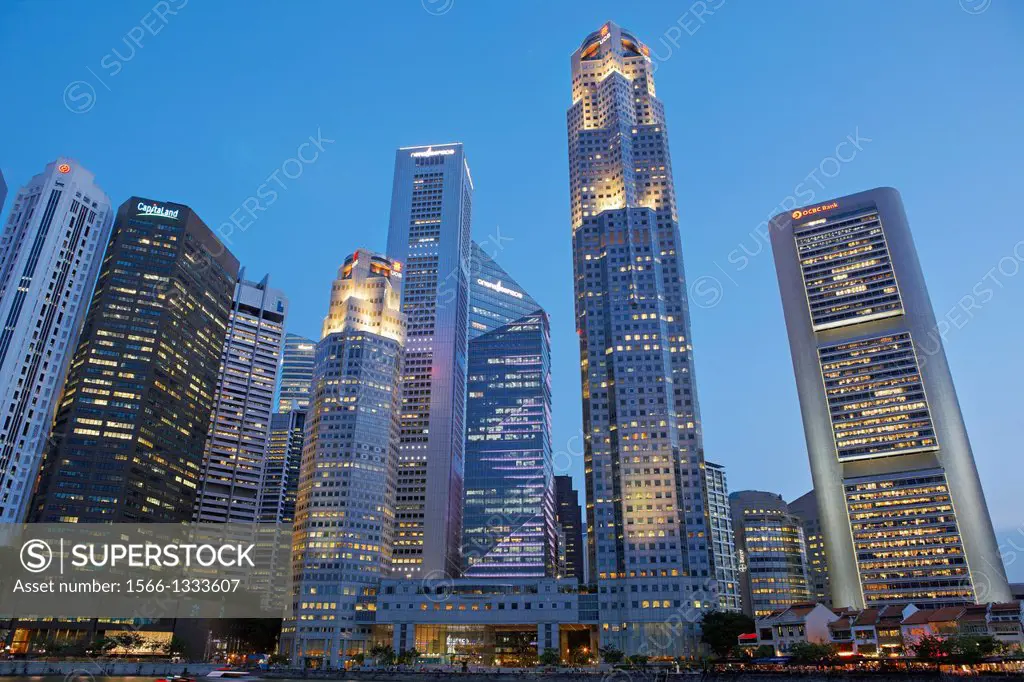 Skyscrapers in Central Business District, Singapore.