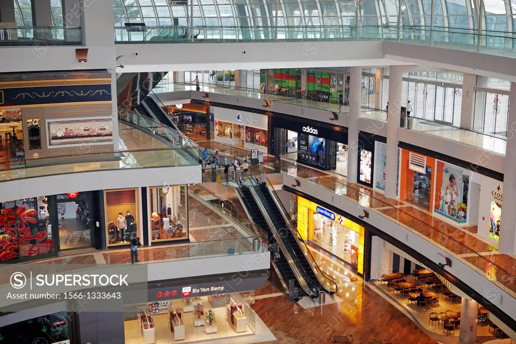 The Shoppes at Marina Bay Sands shopping mall interior, Singapore.