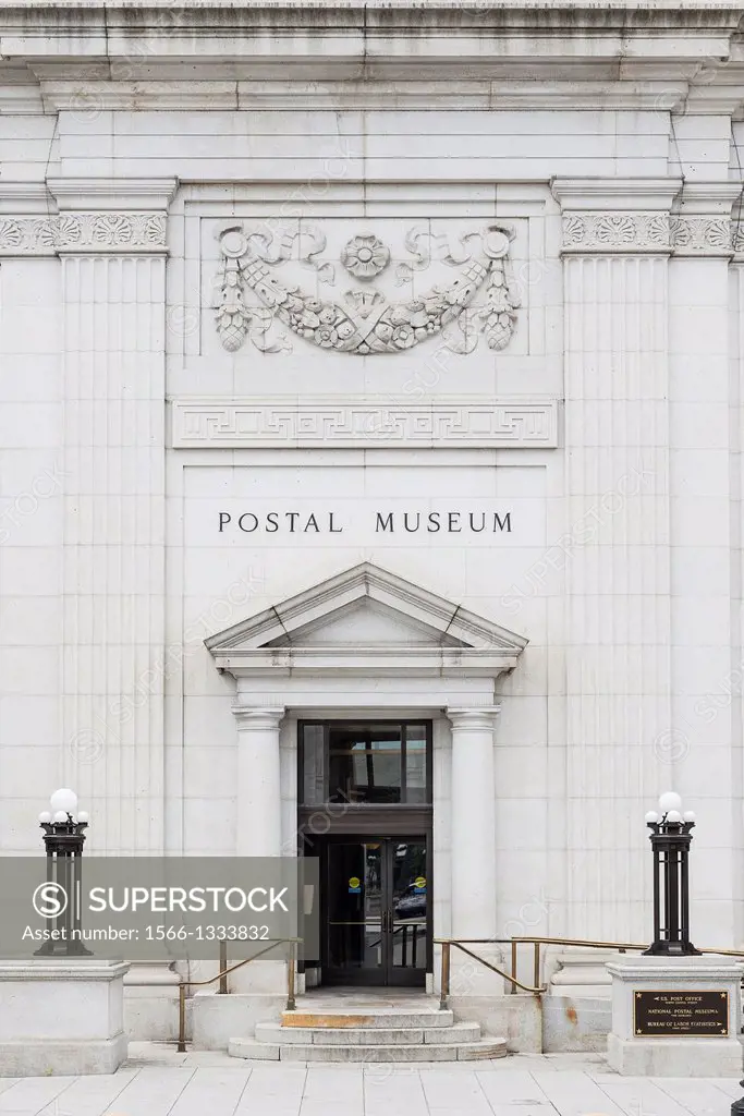 The National Postal Museum, located opposite Union Station in Washington, D.C., USA.