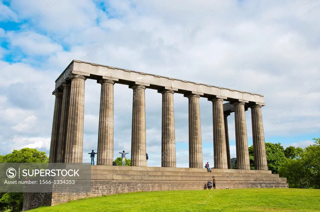 The National Monument in Calton Hill central Edinburgh Scotland Britain UK Europe.