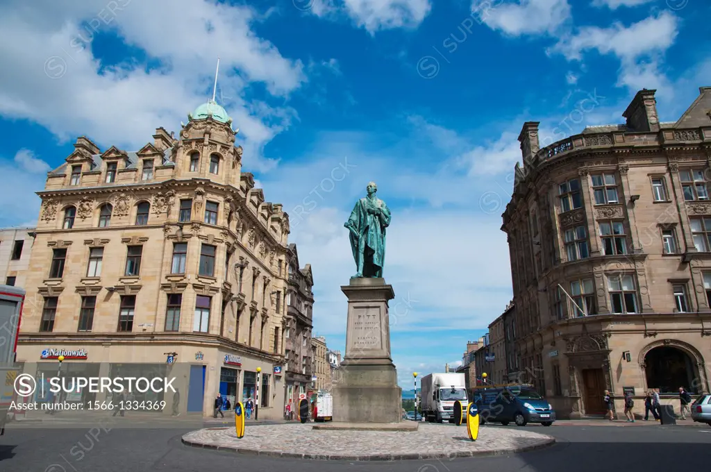 William Pitt statue in George Street central Edinburgh Scotland Britain UK Europe.
