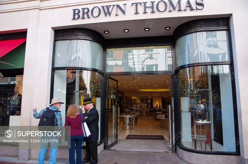 Brown Thomas department store exterior Grafton Street pedestrian street central Dublin Ireland Europe.