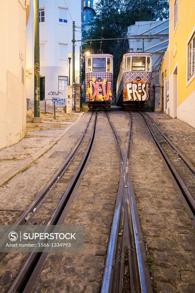 The Lavra Funicular, Lisbon, Portugal, Europe.