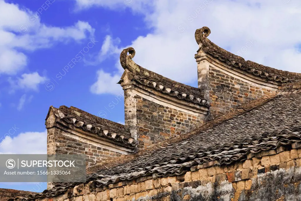 The beautiful architecture of Jiangtou Ancient Village in Guangxi Zhuang Autonomous Region, China.