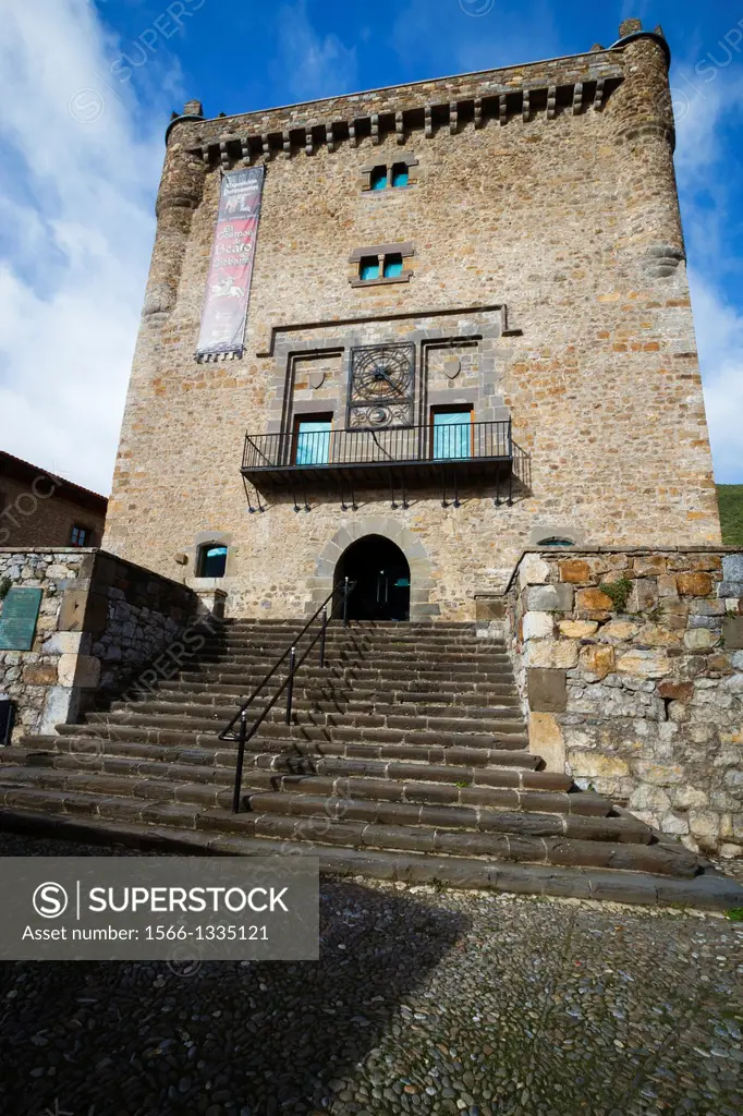 Torre del Infantado or Infantado tower. Potes, Comarca de Liébana, Cantabria, Spain.