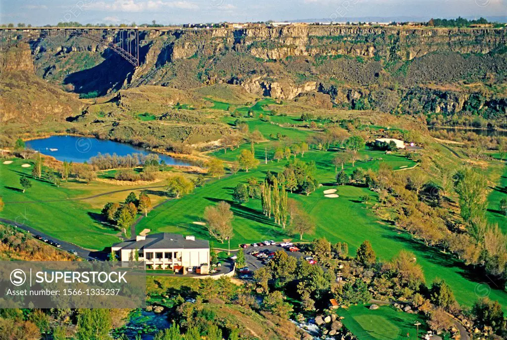 Twin Falls, The Blue Lakes Golf Course And Country Club in the Snake River Canyon at the City Of Twin Falls in southern Idaho.