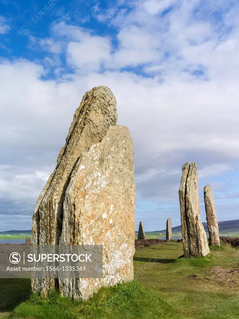 Ring of Brodgar, part of the UNESCO world heritage site Heart of Neolithic Orkney. This neolithic henge monument and stone circle is one of the main a...