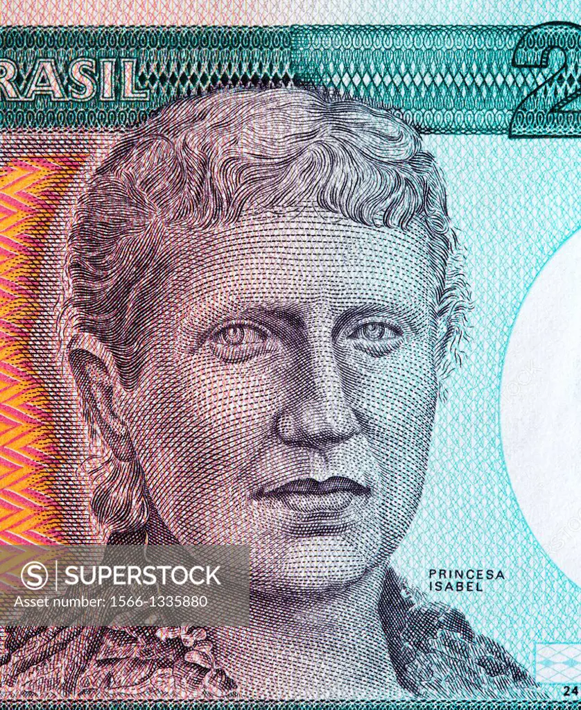 Portrait of Princess Isabel from 200 Cruzeiro banknote, Brazil, 1984