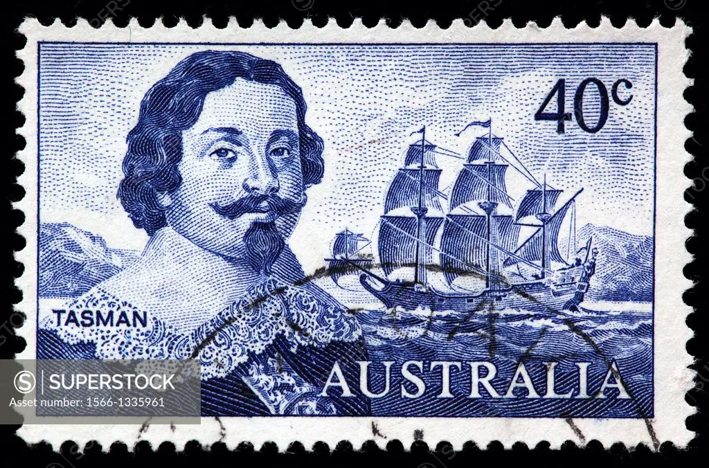 Abel Tasman and ship, postage stamp, Australia, 1963