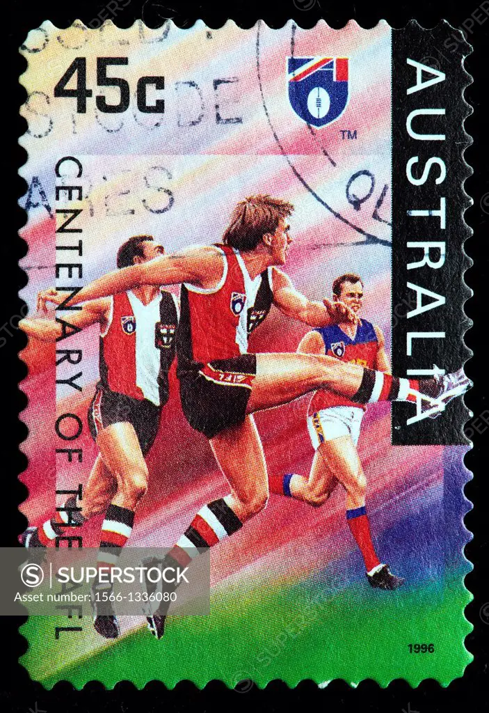 St Kilda Saints, Australian Football League centenary, postage stamp, Australia, 1996