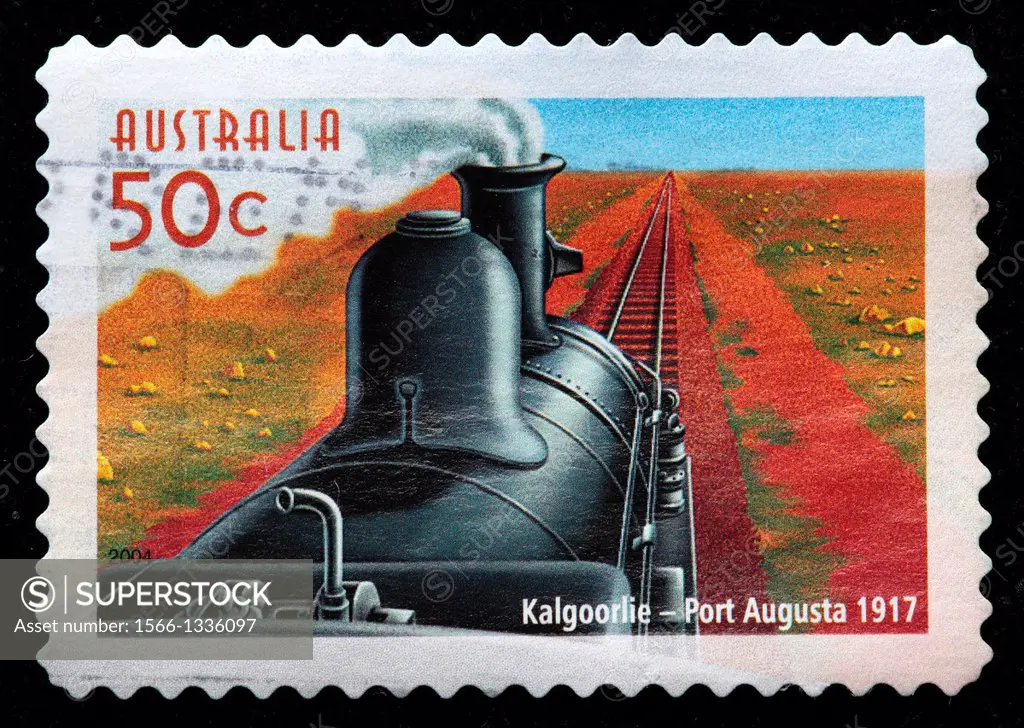 Kalgoorlie to Port Augusta line, Australian Railways, postage stamp, Australia, 2004