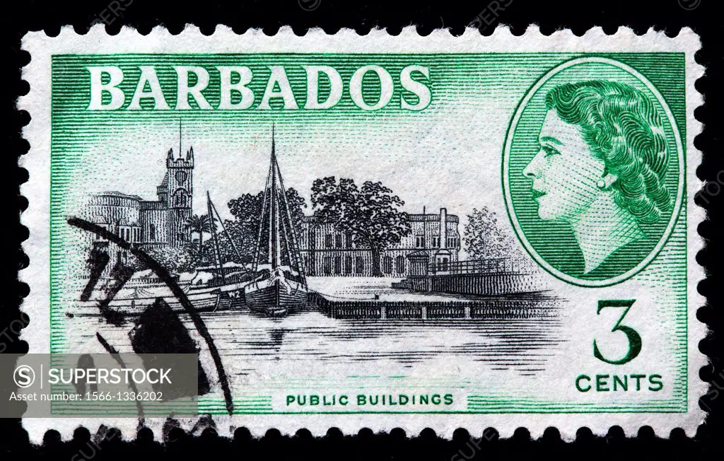 Public buildings, postage stamp, Barbados, 1953