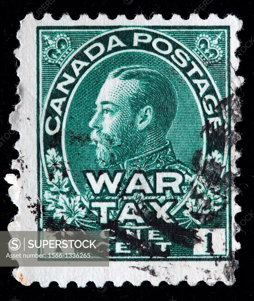 King George V, postage stamp, Canada, 1914