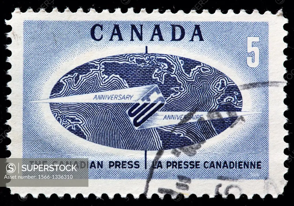 Canadian press anniversary, postage stamp, Canada, 1967