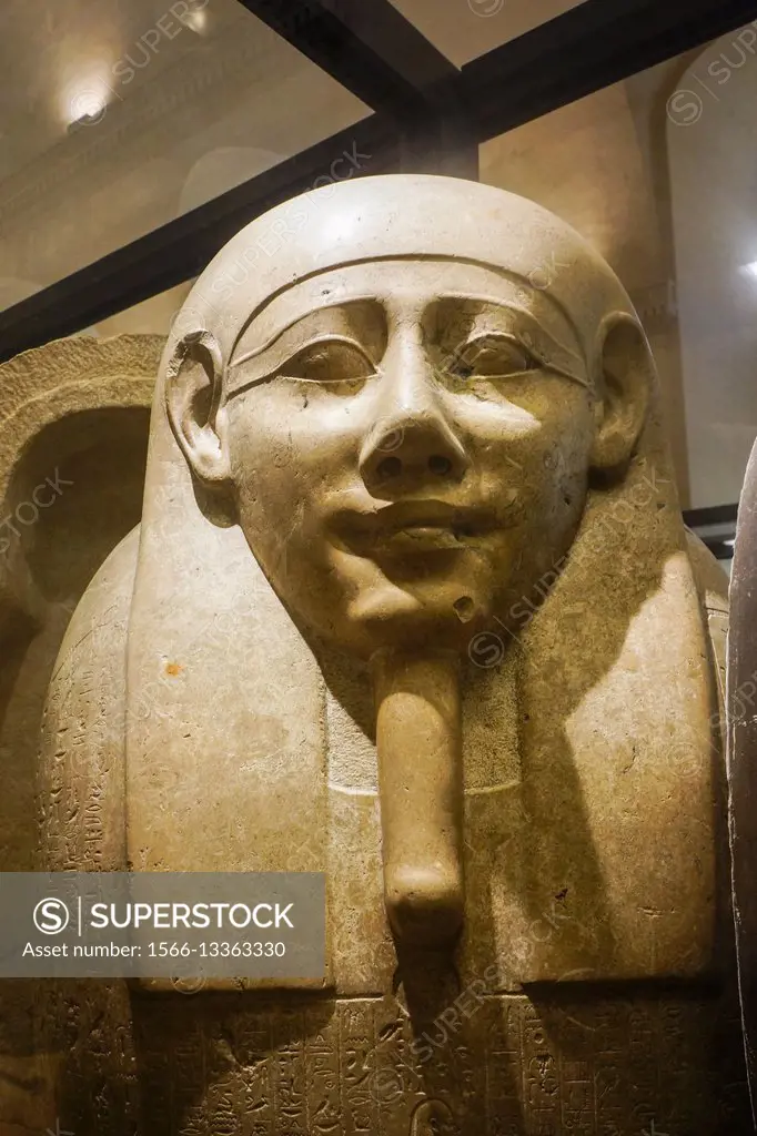 Sarcophagus of Imhotep. Egyptian Pharaonic collection. Louvre Museum. Paris. France.