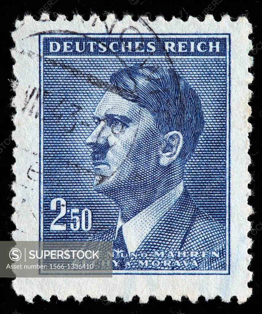 Adolf Hitler, postage stamp, Czechoslovakia, Bohemia and Moravia, 1944