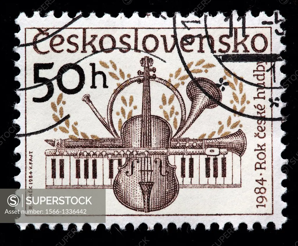 Music year, postage stamp, Czechoslovakia, 1984